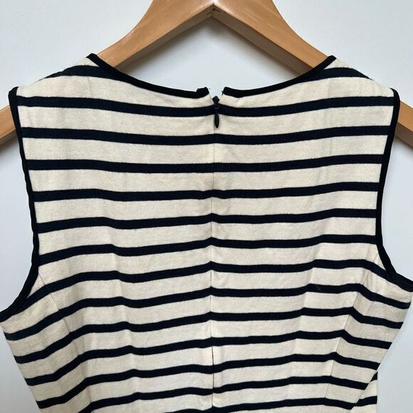 Theory Nikay B Striped Sleeveless Mini Dress Cream & Navy Women’s size 8 - Picture 7 of 13